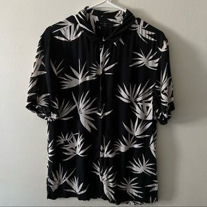 All Saints // Black Shirt w/ White Patter // Medium // 100% Viscose
